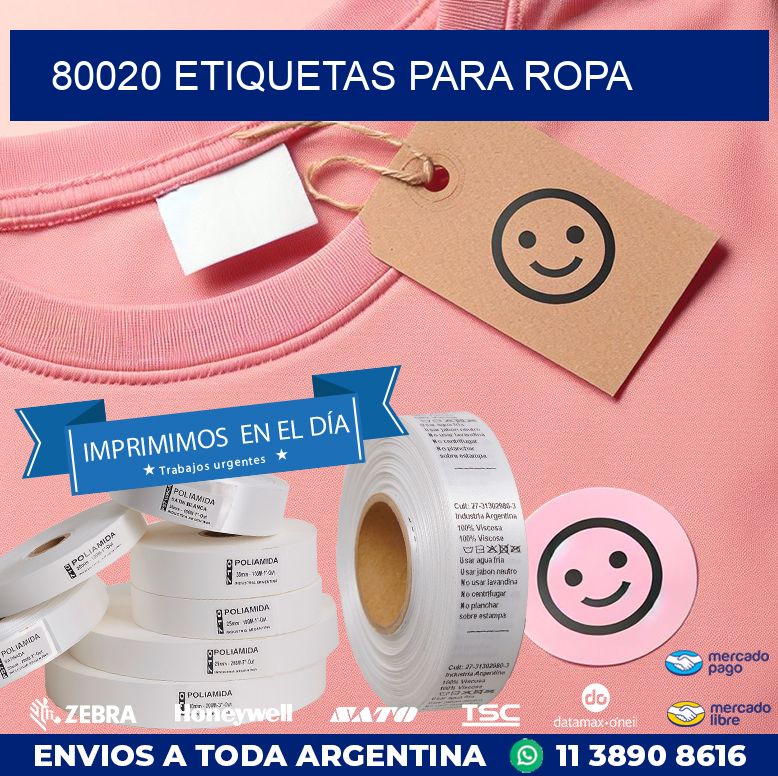 80020 ETIQUETAS PARA ROPA