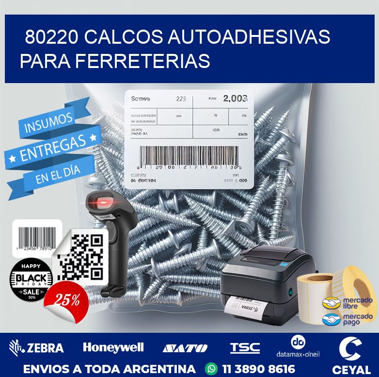 80220 CALCOS AUTOADHESIVAS PARA FERRETERIAS