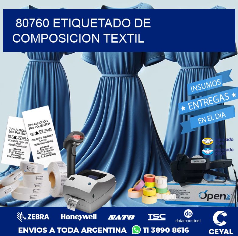 80760 ETIQUETADO DE COMPOSICION TEXTIL