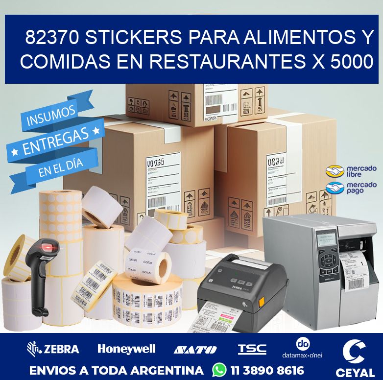 82370 STICKERS PARA ALIMENTOS Y COMIDAS EN RESTAURANTES X 5000
