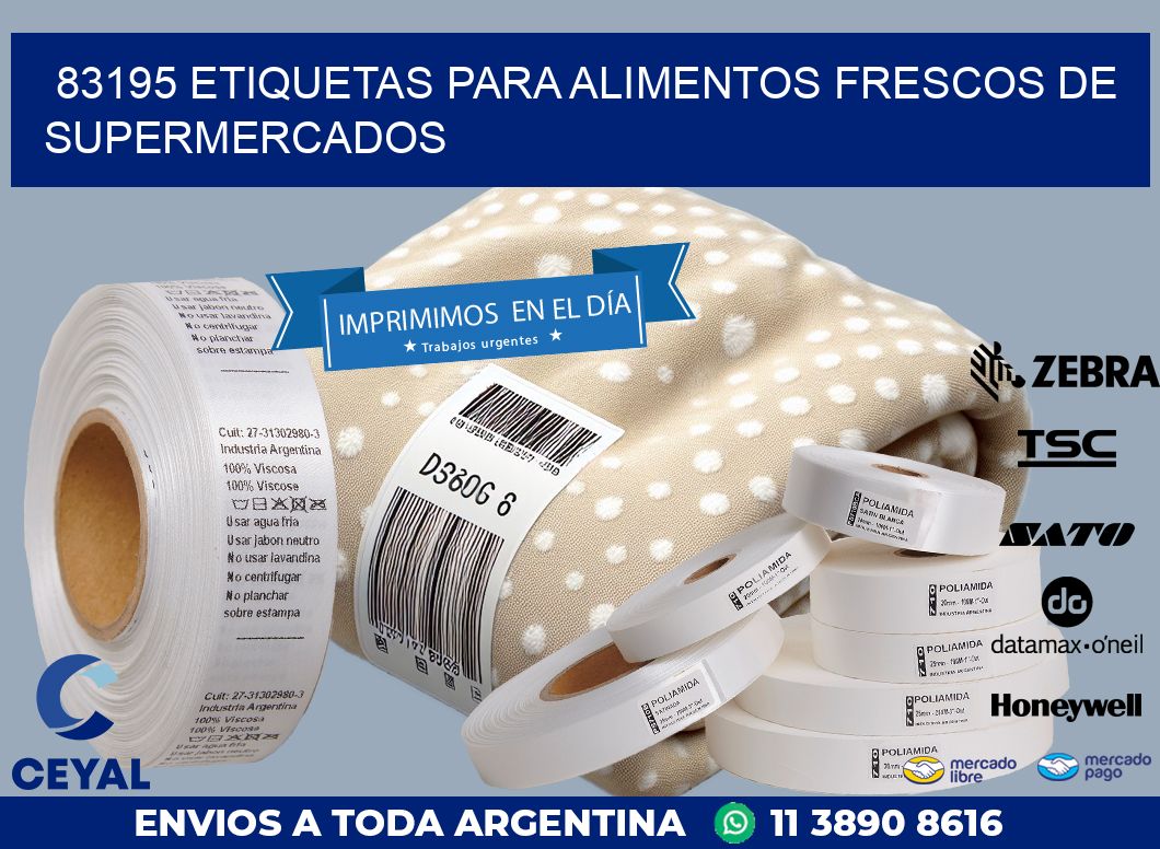 83195 ETIQUETAS PARA ALIMENTOS FRESCOS DE SUPERMERCADOS