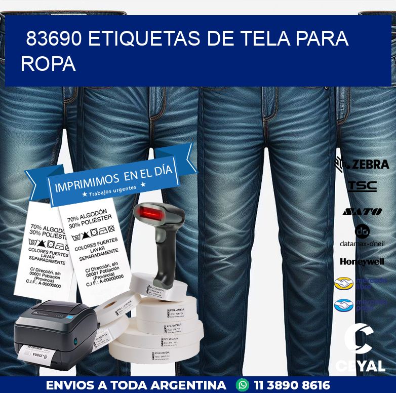 83690 ETIQUETAS DE TELA PARA ROPA