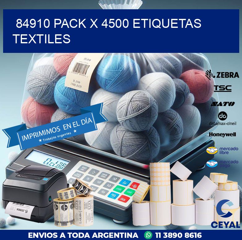 84910 PACK X 4500 ETIQUETAS TEXTILES