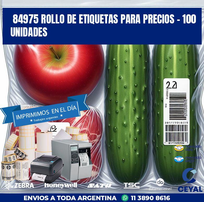 84975 ROLLO DE ETIQUETAS PARA PRECIOS - 100 UNIDADES