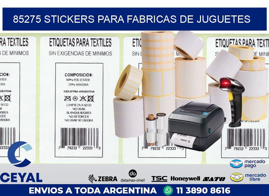 85275 STICKERS PARA FABRICAS DE JUGUETES