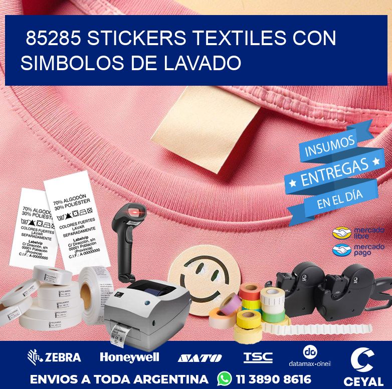 85285 STICKERS TEXTILES CON SIMBOLOS DE LAVADO
