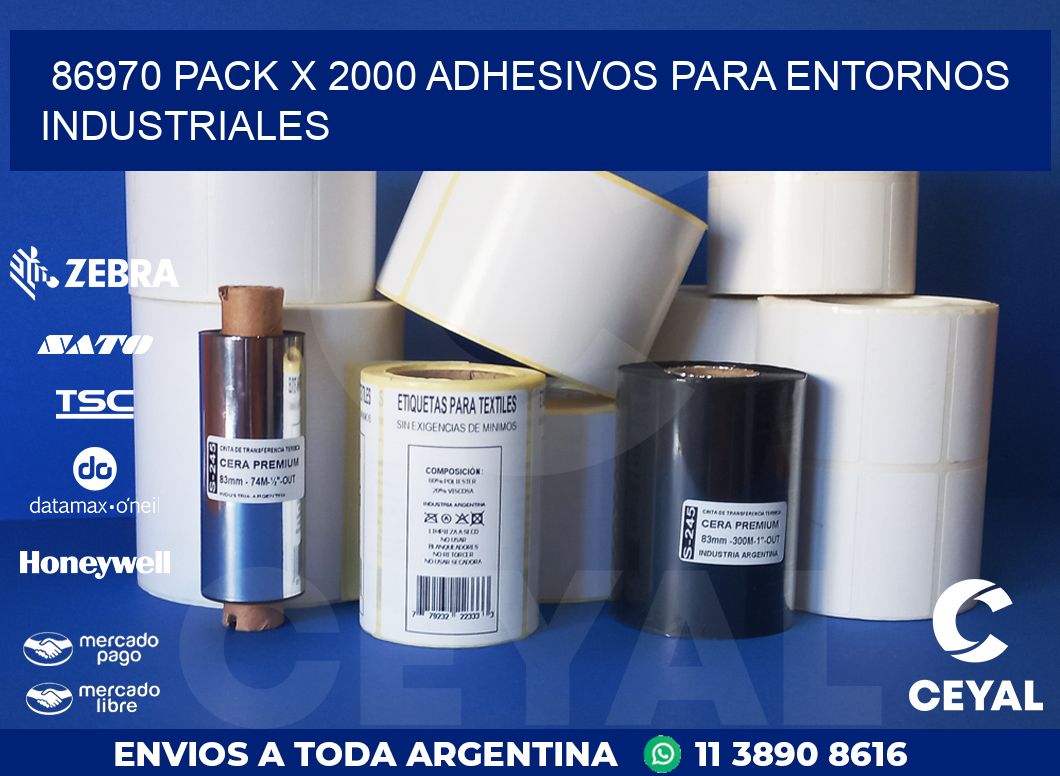 86970 PACK X 2000 ADHESIVOS PARA ENTORNOS INDUSTRIALES