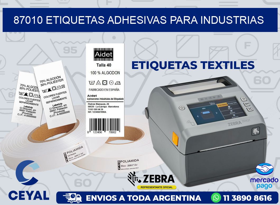 87010 ETIQUETAS ADHESIVAS PARA INDUSTRIAS