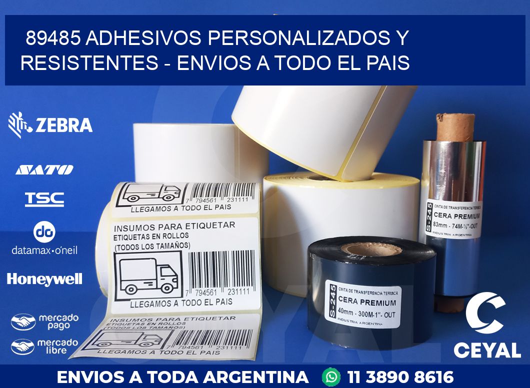 89485 ADHESIVOS PERSONALIZADOS Y RESISTENTES - ENVIOS A TODO EL PAIS
