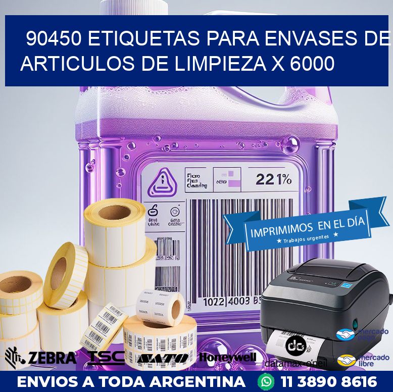 90450 ETIQUETAS PARA ENVASES DE ARTICULOS DE LIMPIEZA X 6000