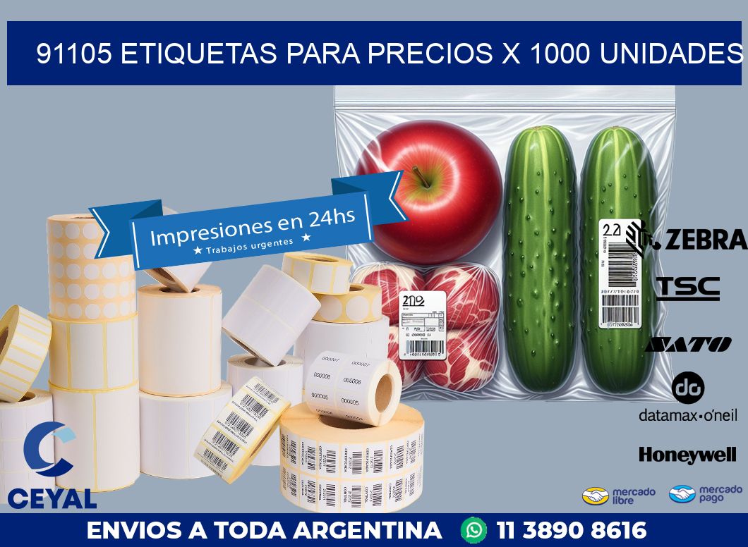 91105 ETIQUETAS PARA PRECIOS X 1000 UNIDADES