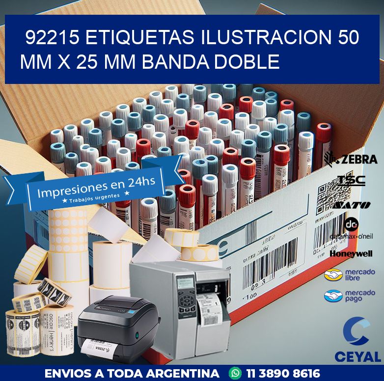 92215 ETIQUETAS ILUSTRACION 50 MM X 25 MM BANDA DOBLE