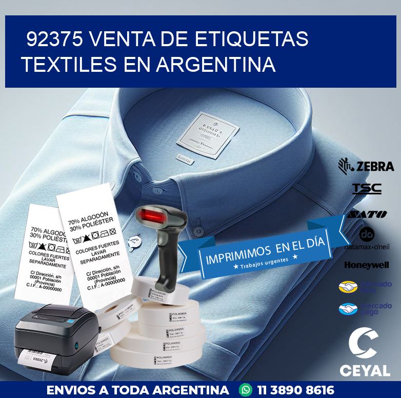92375 VENTA DE ETIQUETAS TEXTILES EN ARGENTINA