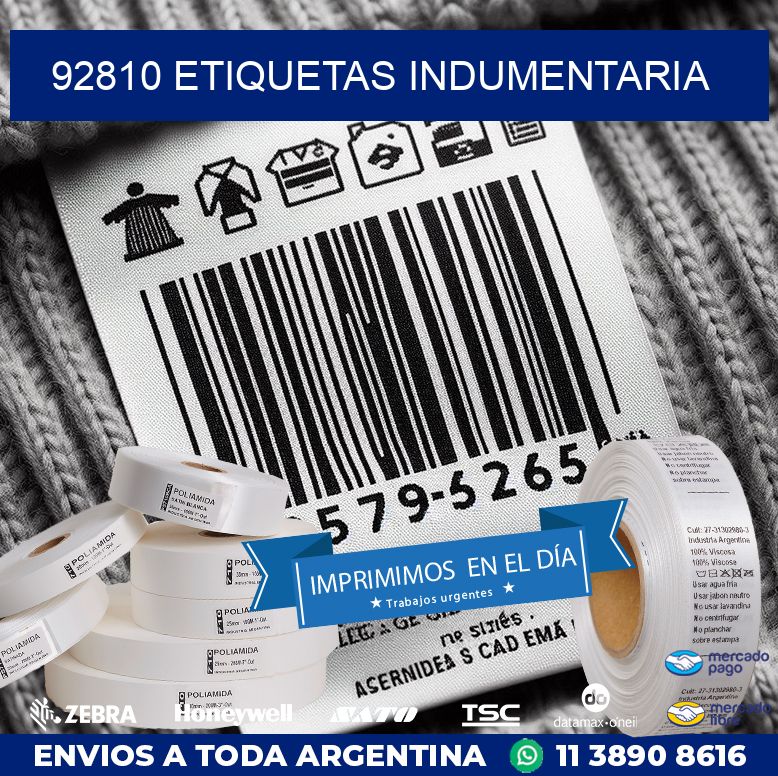 92810 ETIQUETAS INDUMENTARIA