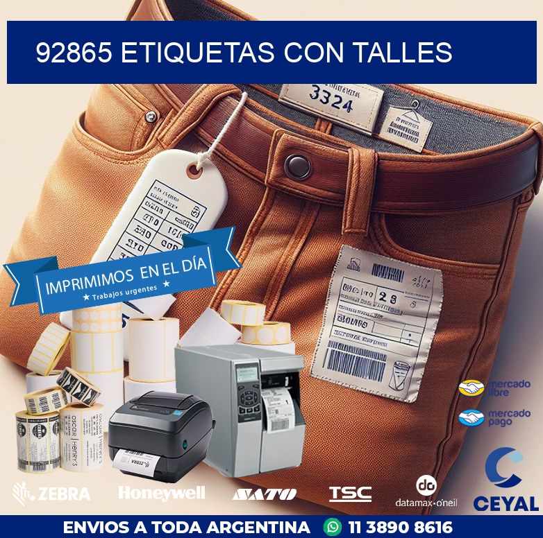 92865 ETIQUETAS CON TALLES