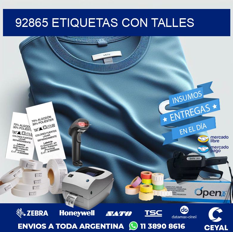 92865 ETIQUETAS CON TALLES