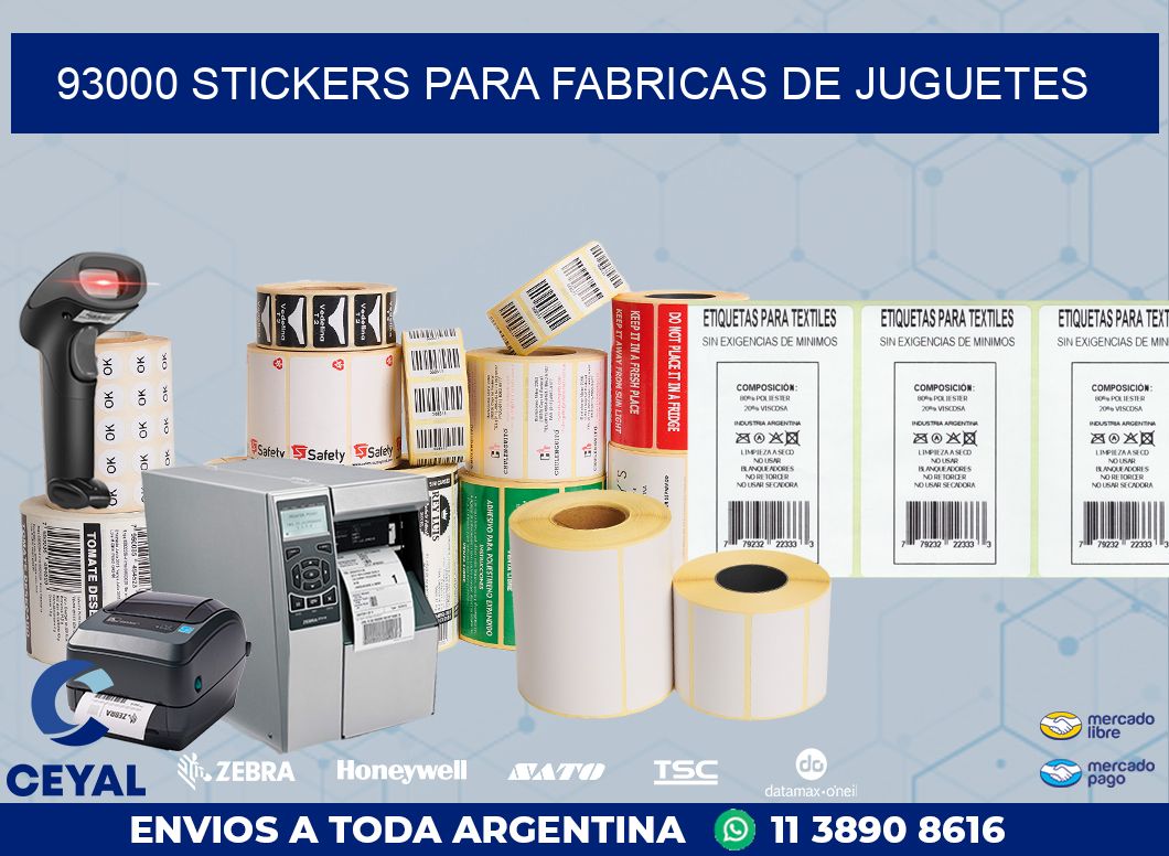 93000 STICKERS PARA FABRICAS DE JUGUETES
