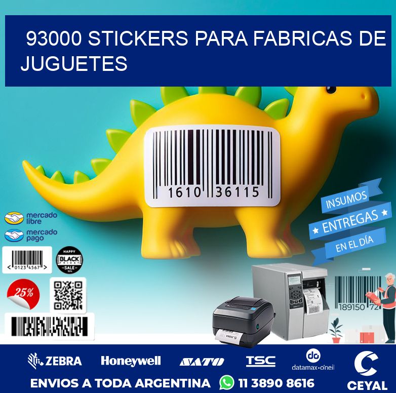 93000 STICKERS PARA FABRICAS DE JUGUETES