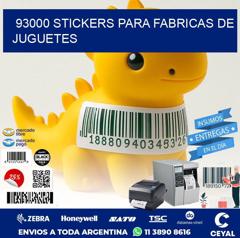 93000 STICKERS PARA FABRICAS DE JUGUETES