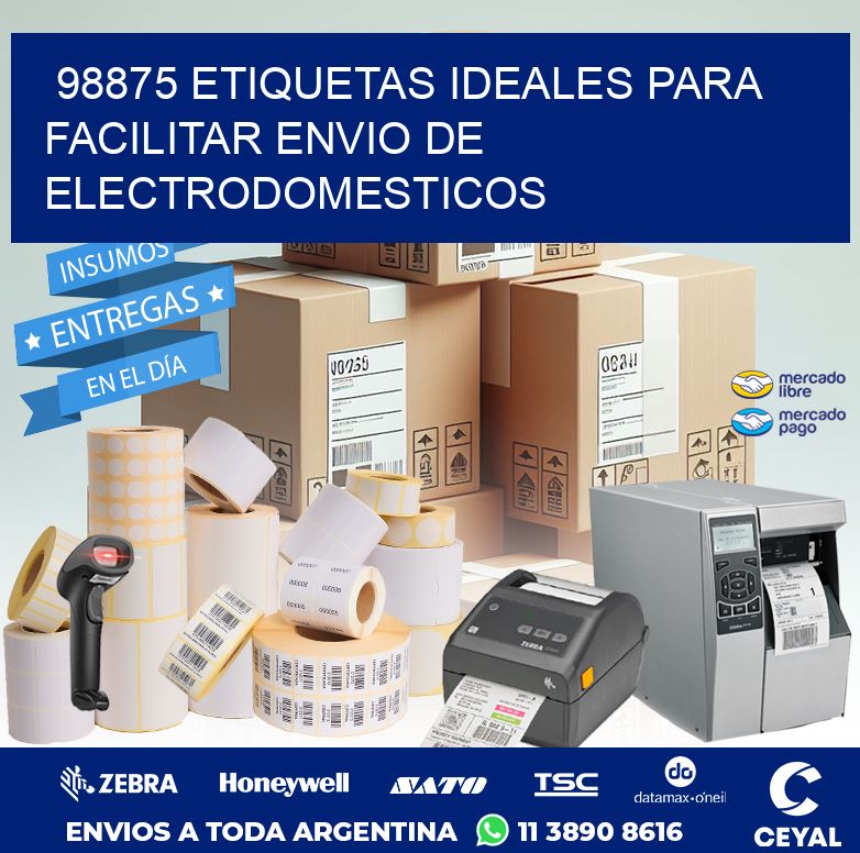 98875 ETIQUETAS IDEALES PARA FACILITAR ENVIO DE ELECTRODOMESTICOS
