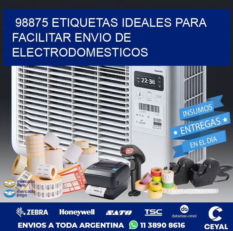 98875 ETIQUETAS IDEALES PARA FACILITAR ENVIO DE ELECTRODOMESTICOS