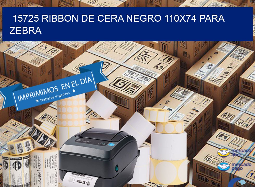 15725 RIBBON DE CERA NEGRO 110X74 PARA ZEBRA