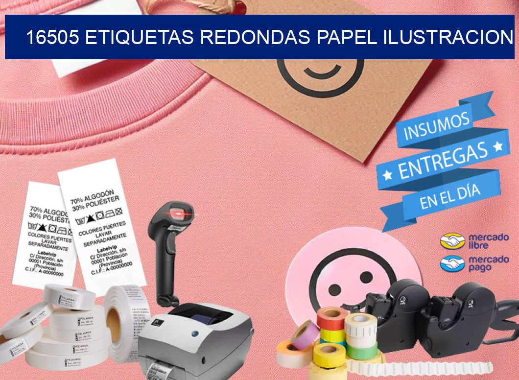 16505 ETIQUETAS REDONDAS PAPEL ILUSTRACION