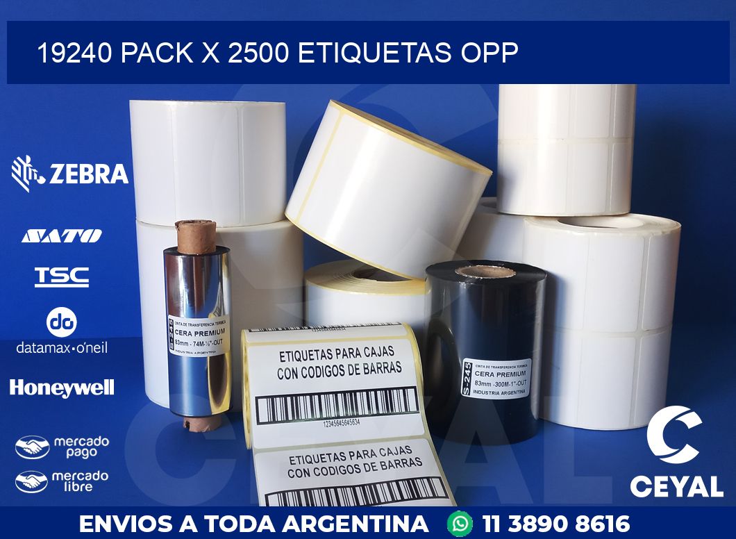 19240 PACK X 2500 ETIQUETAS OPP