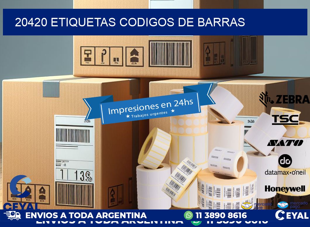 20420 etiquetas codigos de barras