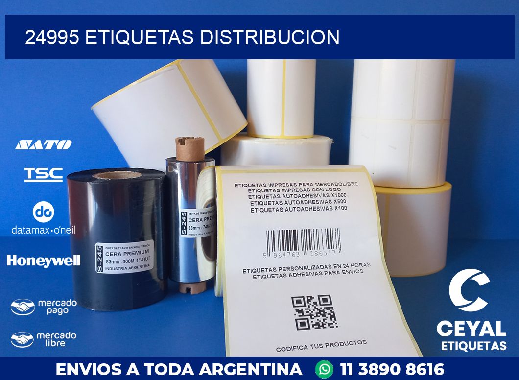24995 etiquetas distribucion