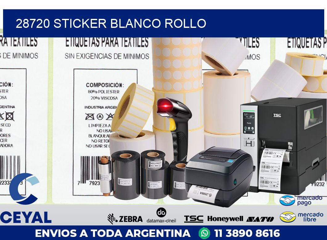 28720 sticker blanco rollo