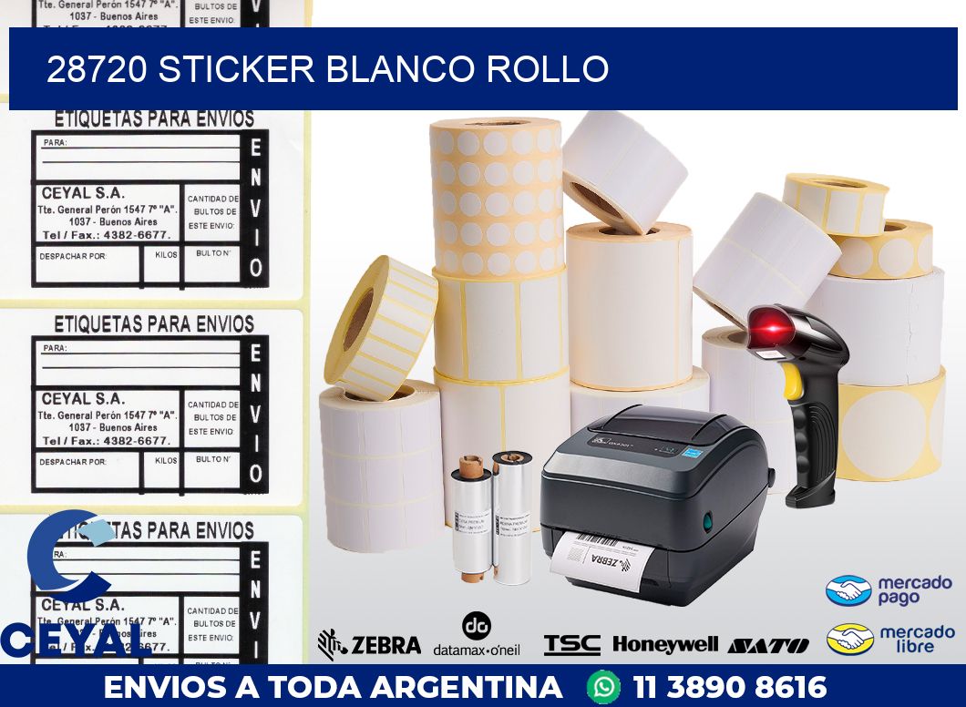 28720 sticker blanco rollo