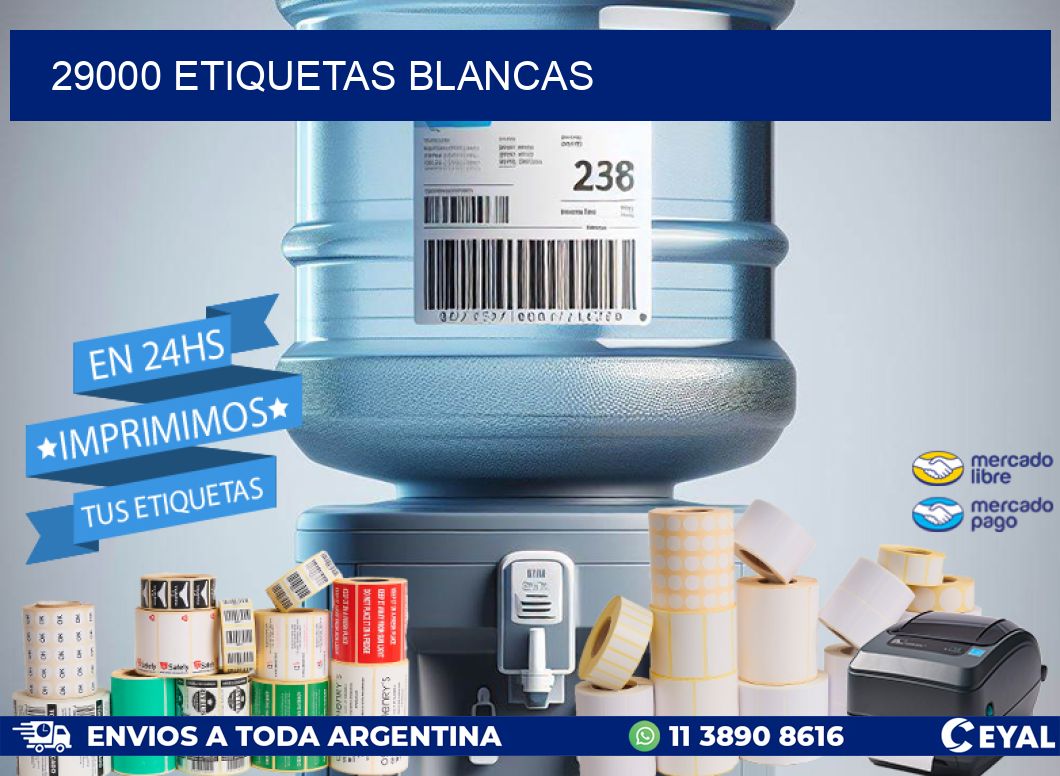 29000 ETIQUETAS BLANCAS