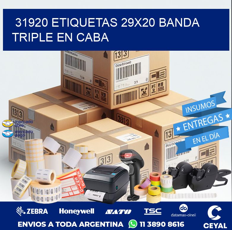 31920 ETIQUETAS 29X20 BANDA TRIPLE EN CABA