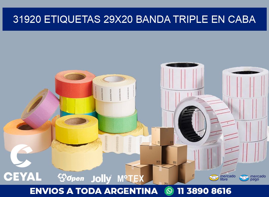 31920 ETIQUETAS 29X20 BANDA TRIPLE EN CABA