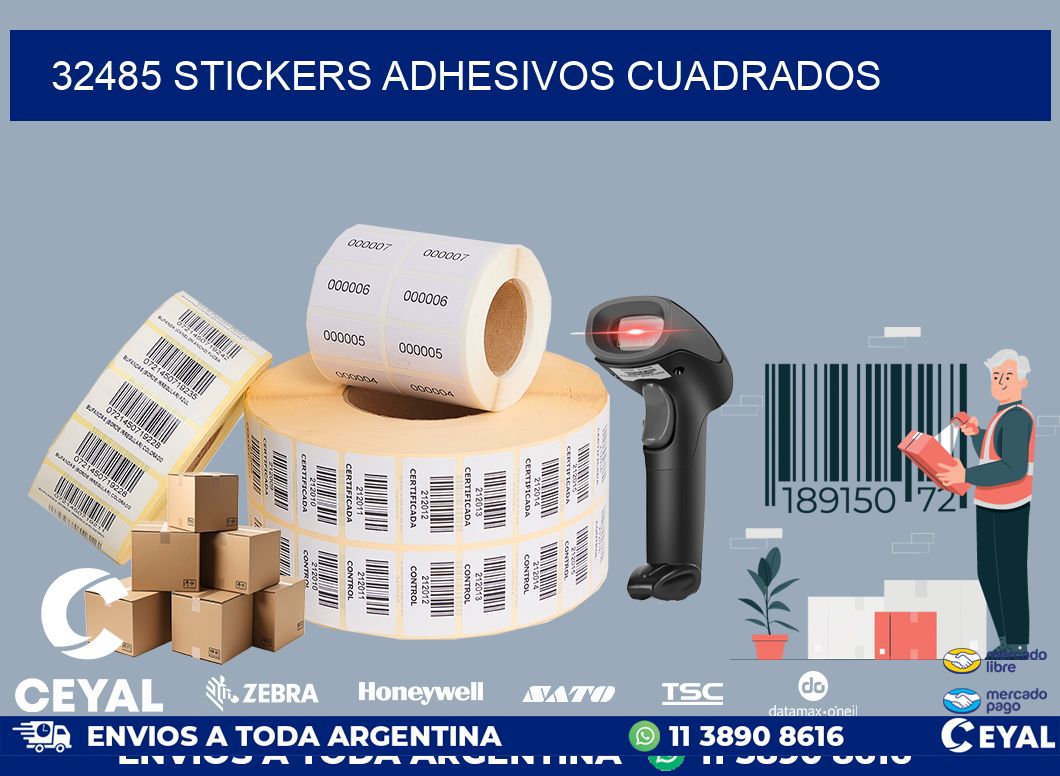 32485 stickers adhesivos cuadrados