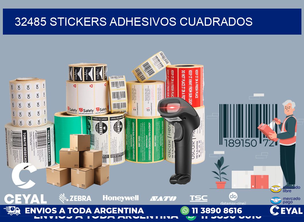 32485 stickers adhesivos cuadrados