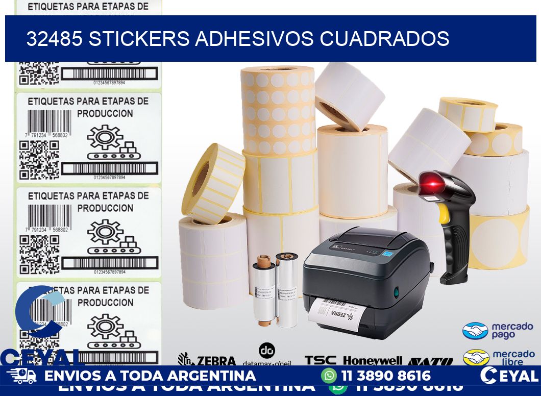 32485 stickers adhesivos cuadrados