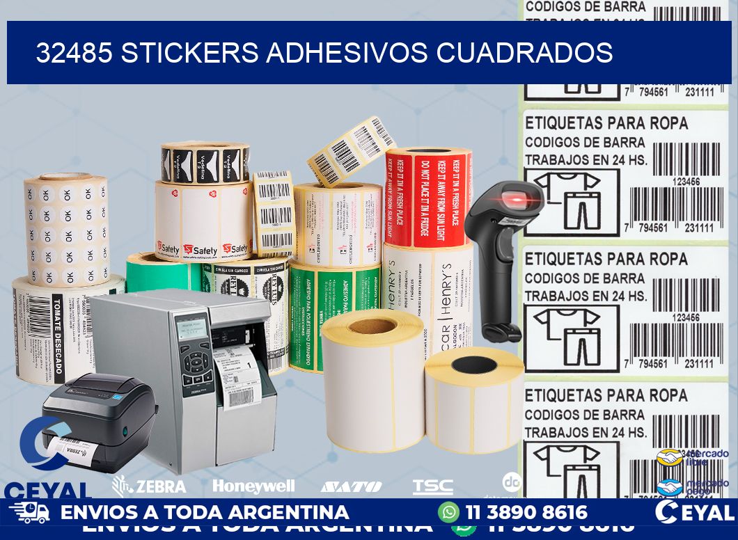 32485 stickers adhesivos cuadrados