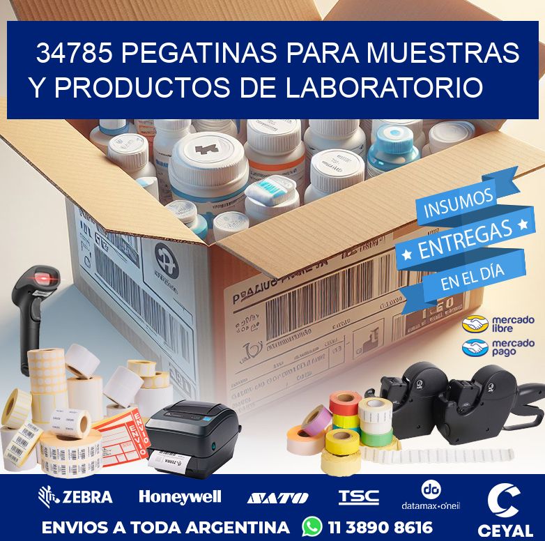 34785 PEGATINAS PARA MUESTRAS Y PRODUCTOS DE LABORATORIO