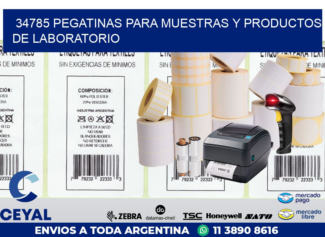 34785 PEGATINAS PARA MUESTRAS Y PRODUCTOS DE LABORATORIO