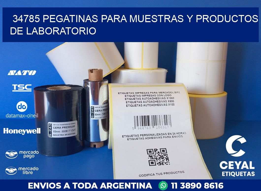 34785 PEGATINAS PARA MUESTRAS Y PRODUCTOS DE LABORATORIO