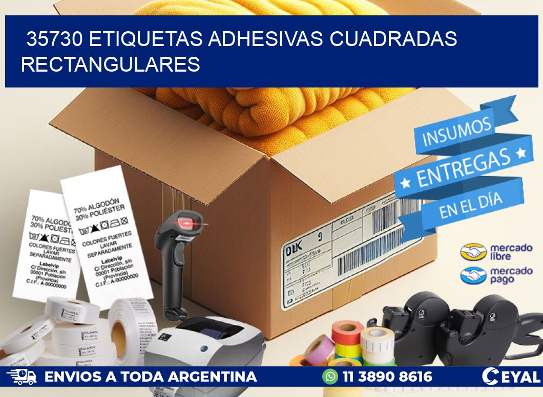35730 ETIQUETAS ADHESIVAS CUADRADAS RECTANGULARES