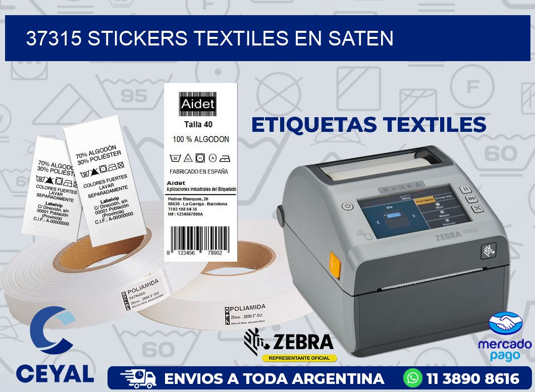 37315 STICKERS TEXTILES EN SATEN