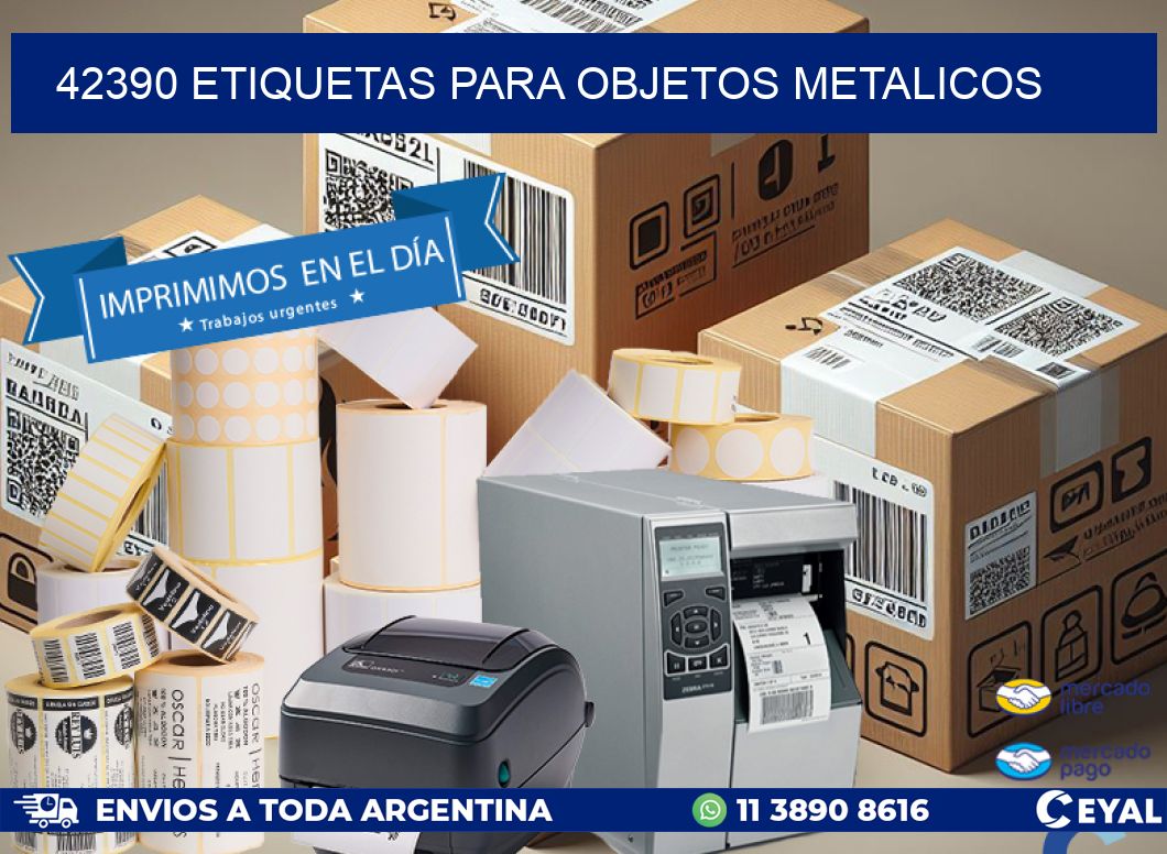 42390 etiquetas para objetos metalicos