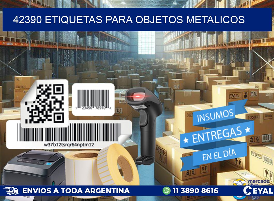 42390 etiquetas para objetos metalicos