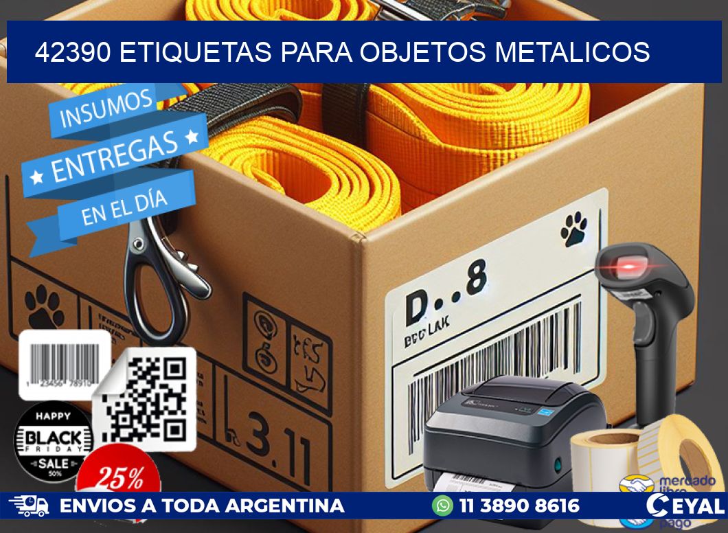 42390 etiquetas para objetos metalicos
