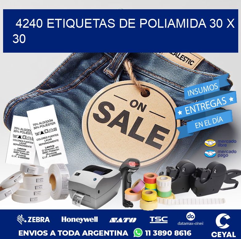 4240 ETIQUETAS DE POLIAMIDA 30 X 30