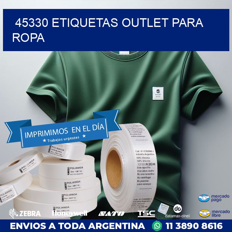45330 ETIQUETAS OUTLET PARA ROPA