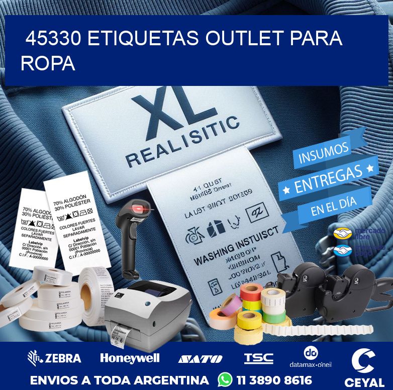45330 ETIQUETAS OUTLET PARA ROPA